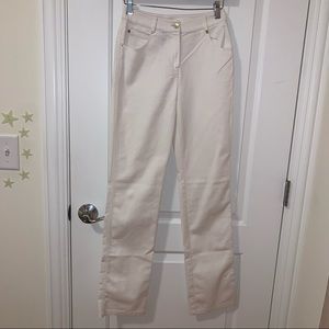 St John White Straight Leg Dress Pants Trousers